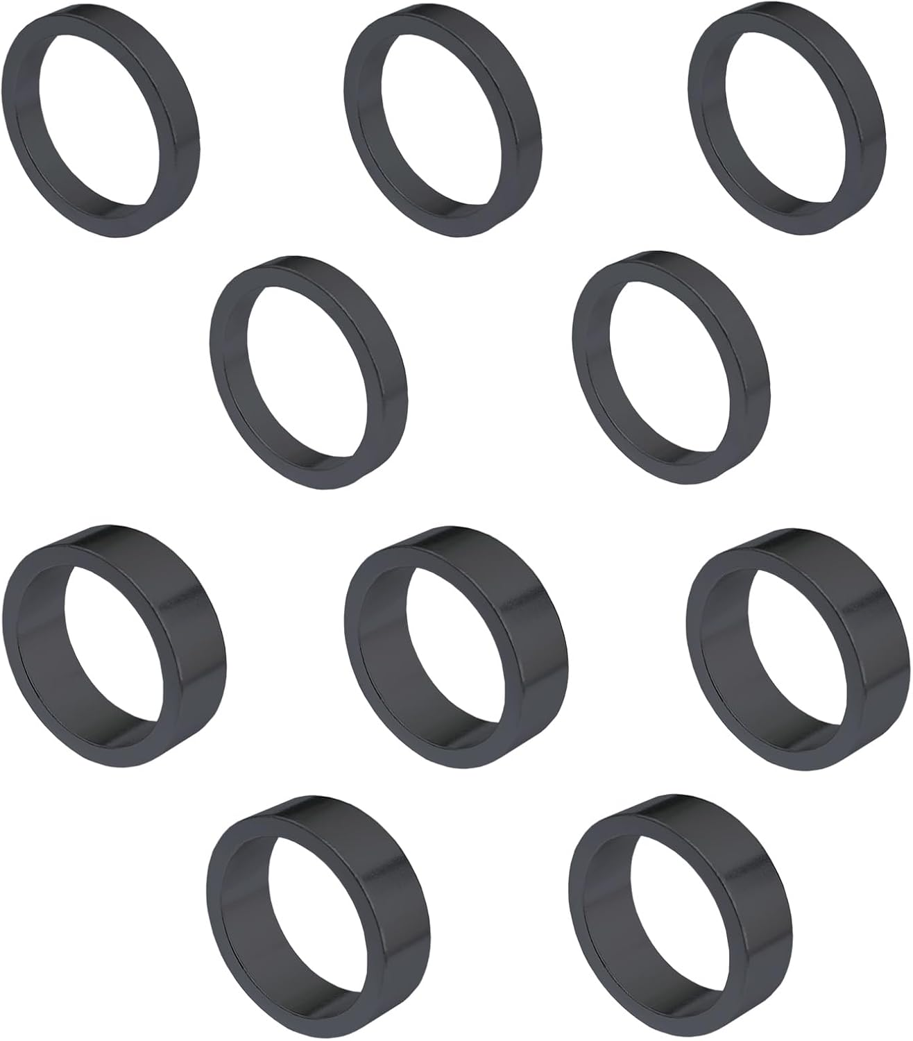 10X Bicycle Head Stem Spacer Replacement Head Tube Spacer Aluminum Alloy Headset Washer Accessories Compatible with Front Stem Fork MTB Bike BMX Mountain Bike