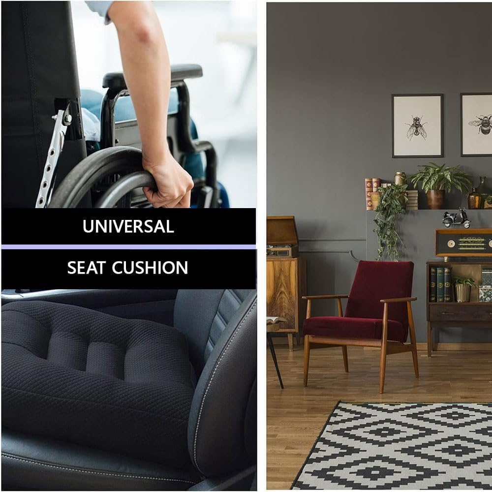 Car Booster Seat Cushion &ndash; Heightening Seat Pad for Car, Office, or Wheelchair &ndash; Posture Support, Portable Height Boost for Short Drivers, Vision & Fatigue Relief (Black) image number 6