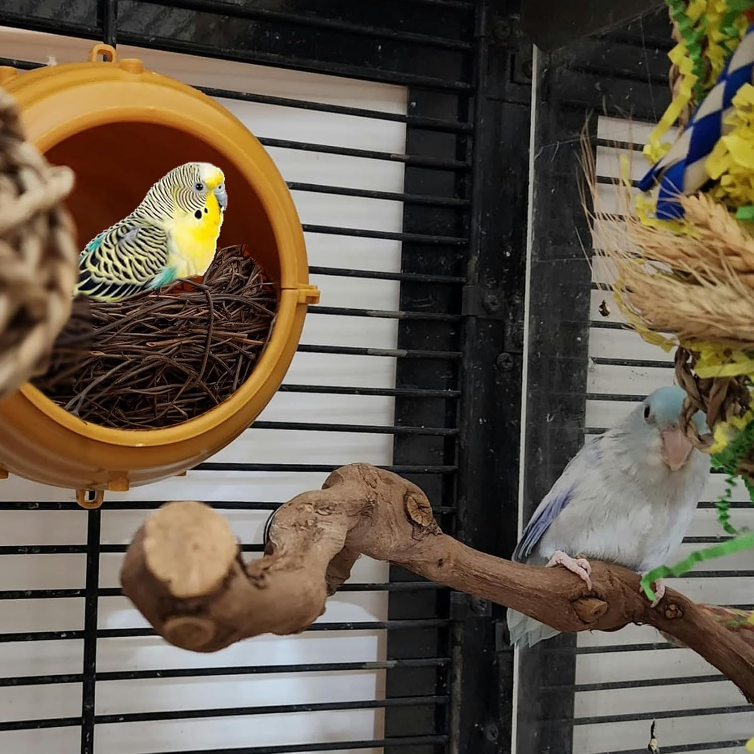 Bird Nest for Cage Swing, Parrot Parakeet Nest, Chewproof Small Bird Bed Hanging House, Washable Parakeet Nest to Lay Eggs Breeding, Finch Nest for Parrot Budgie Canary image number 2