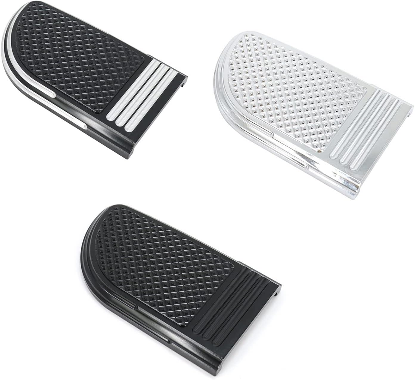 TRUSTTWO Motorcycle Brake Pedal Pad Cover CNC Large Foot Pegs Footrest Compatible with Harley Touring Electra Glide Softail Dyna FLTR FLHR FLHT Trike the New (Color : Chrome B) image number 4