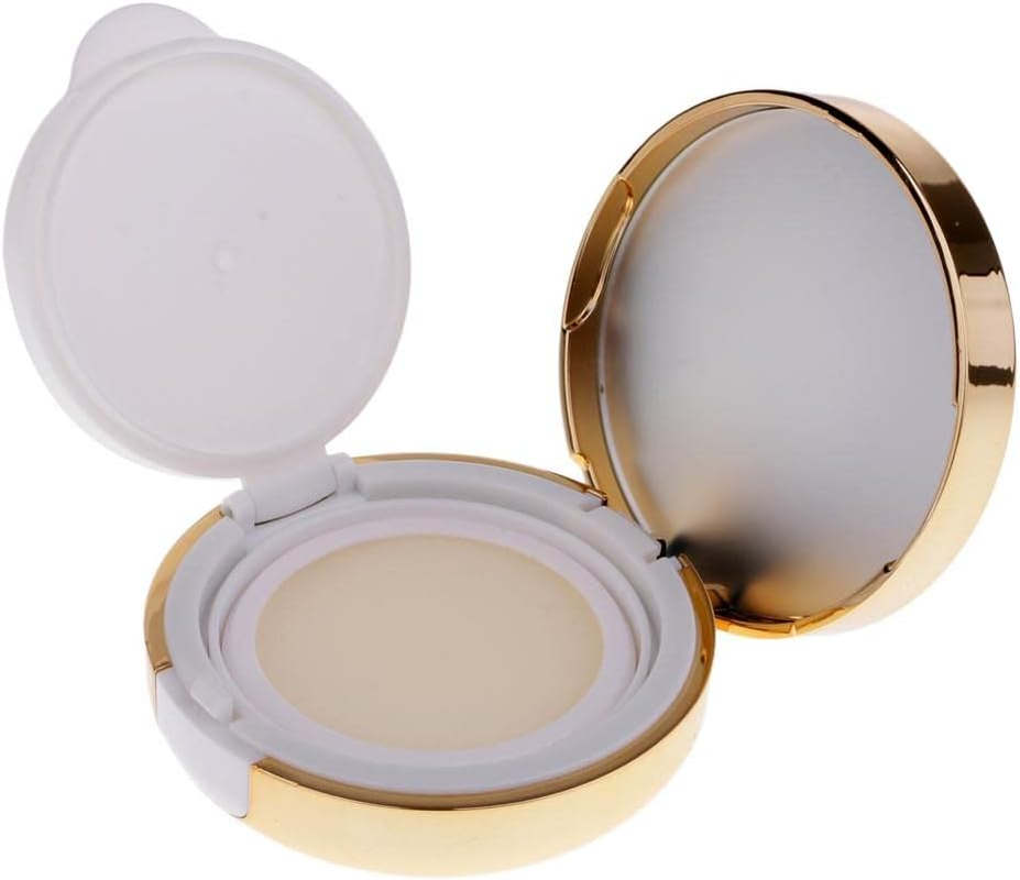 VMS INDIA Empty Makeup Powder Foundation Case Air Cushion Puff BB Cream Container 15G Gold image number 3