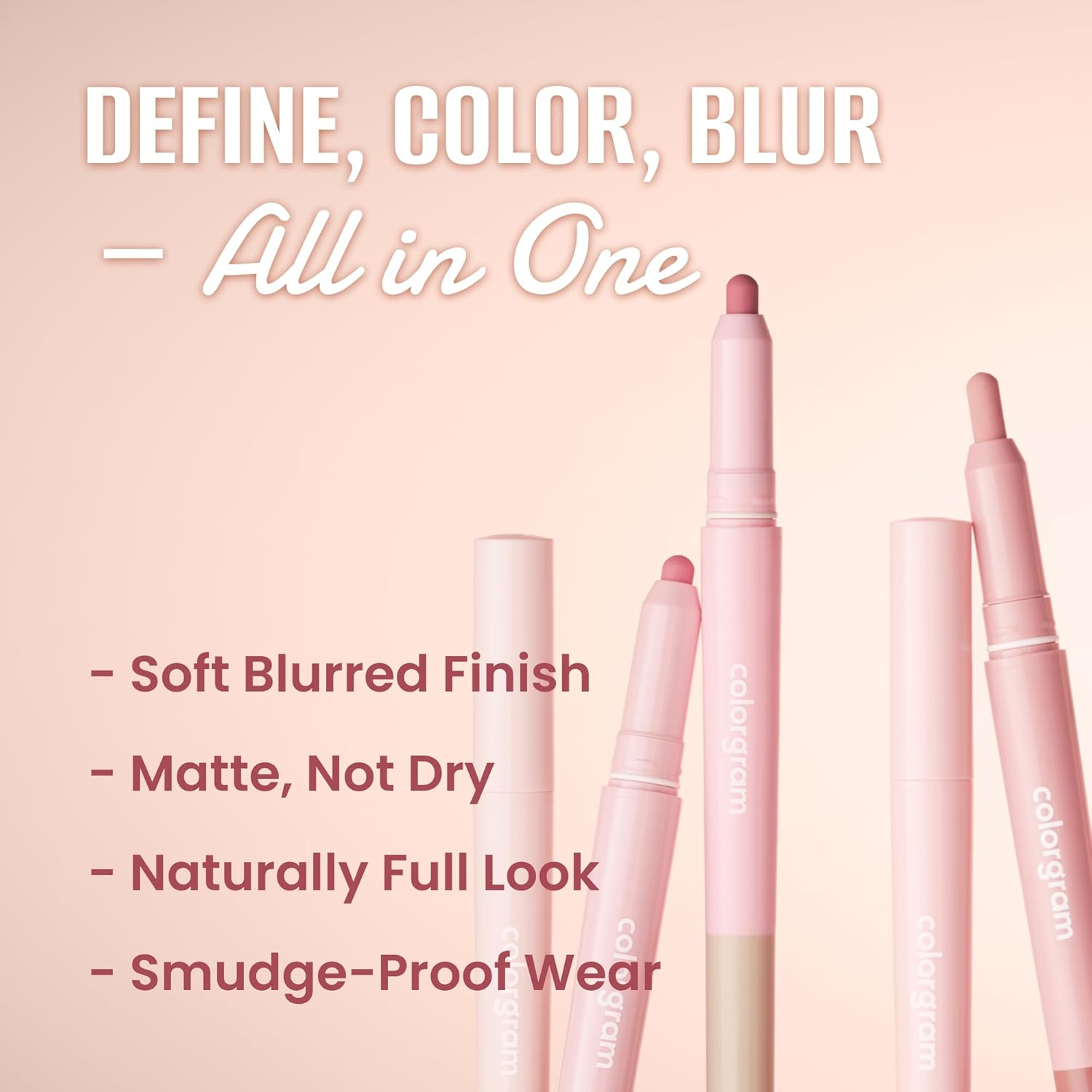 All in One Over-Lip Maker - 02 Cool Pink by Colorgram for Women - 0.024 Oz Lip Pencil image number 5