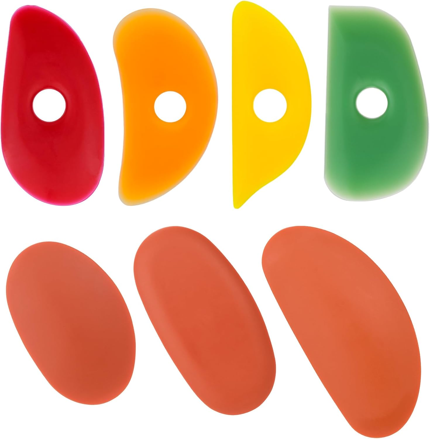 Pottery Clay Ribs, 7Pcs Soft Silicone Rubber Ceramica Rib for Pottery Shaping and Smoothing Tools, LM-TL-HCHL-7 image number 3