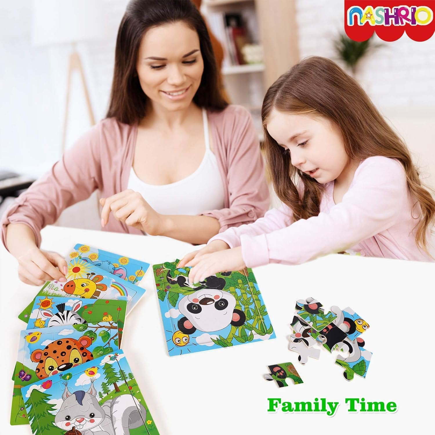 Wooden Puzzles for Toddlers 3-6 Years Old, 6 Pieces Preschool Educational and Learning Animal Jigsaw Puzzle Toy Gift Set for Boys and Girls (A1) image number 1