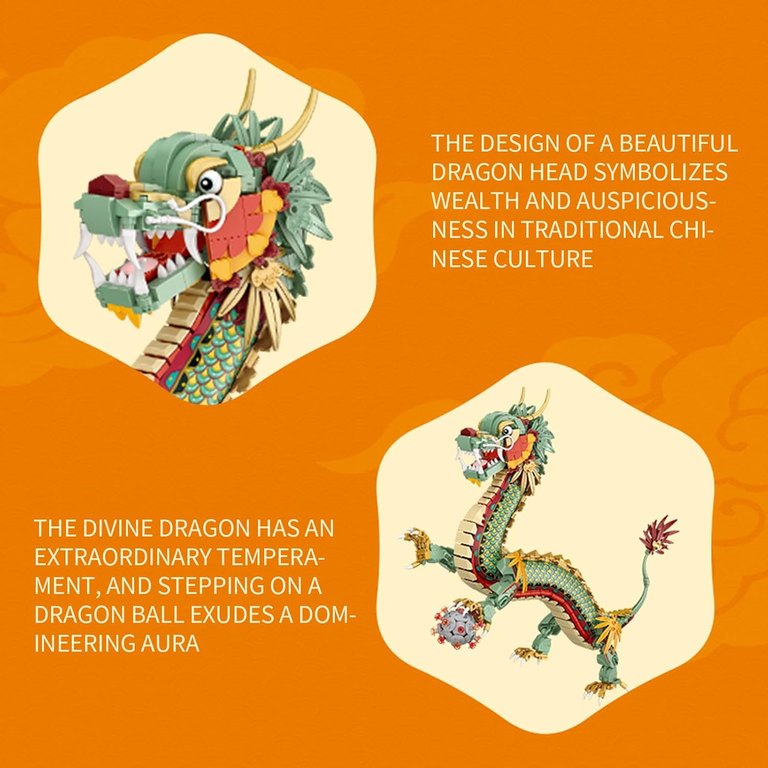 Toymart Lucky Dragon Building Blocks Set Toys (1416PCS) &ndash; Chinese Mythology Mini Bricks Model with Display Base | Cultural Collectible DIY Gift image number 2