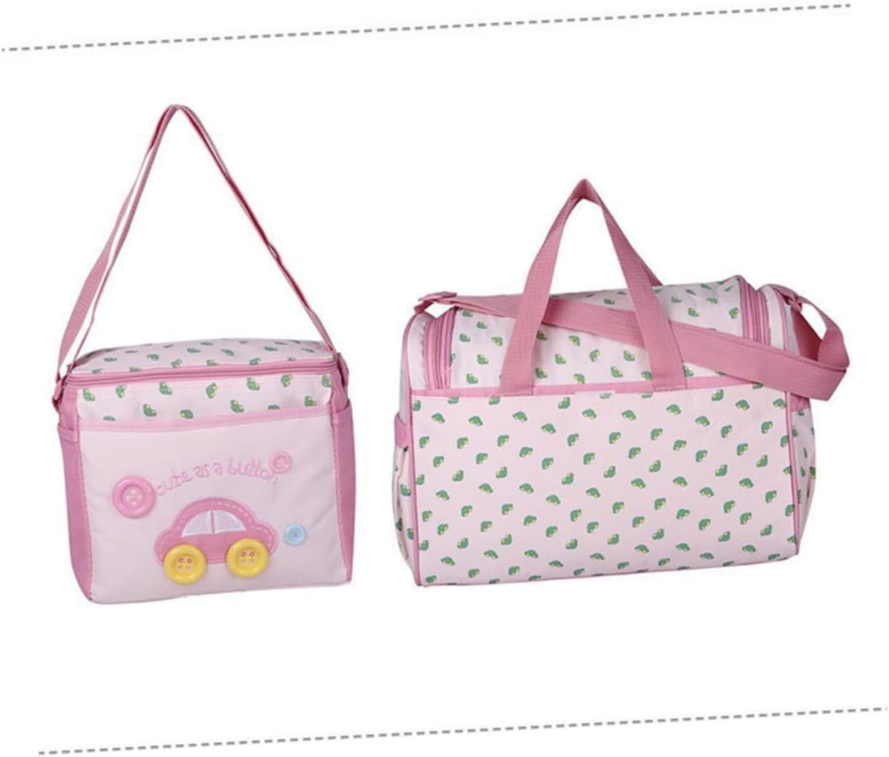 SECFOU Multi-Function Diaper Bag Set Large Capacity Tote Changing Pad Travel Handbag for Mums Includes Bag and Bottle Holder Stylish Car Pattern image number 4