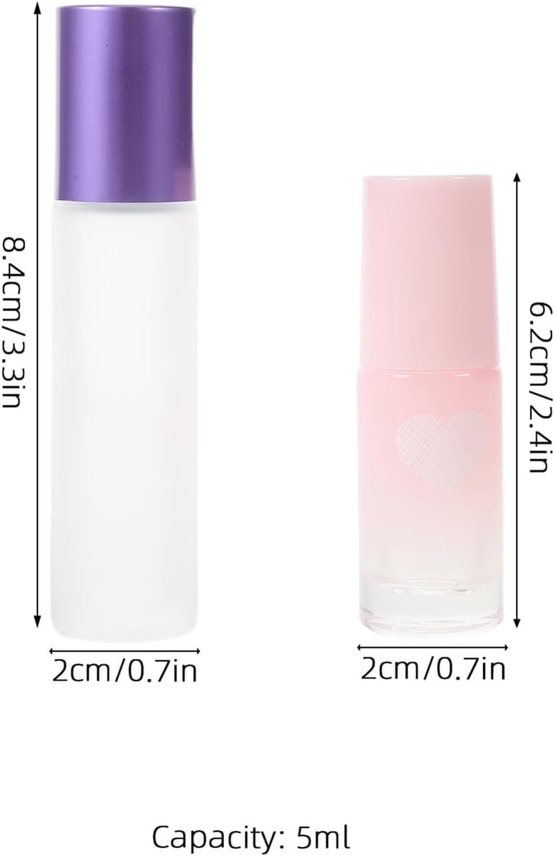 Anneome 6Pcs 5Ml Essential Oil Roller Bottles Set, Refillable Glass Roll-On Perfume Bottles with Leak-Proof Crystal Roller Heads, Travel Aromatherapy Massage Oil Containers image number 5