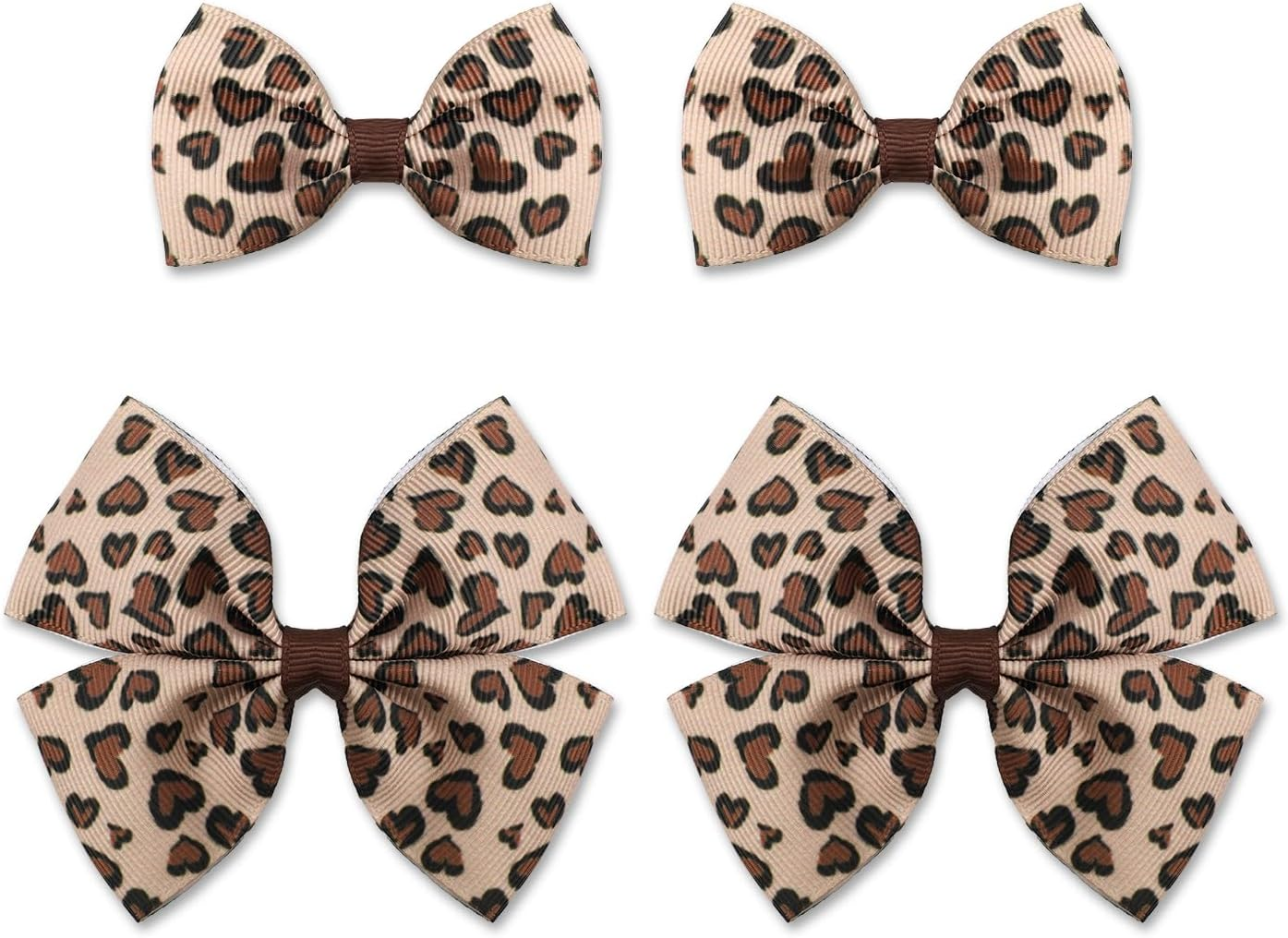 4Pcs Leopard Bow Hair Clips, Cheetah Print Bowknot Hair Clip Korean Style Alligator Clip Barrettes Hairpins for Girls Women Kids Hair Accessories image number 2