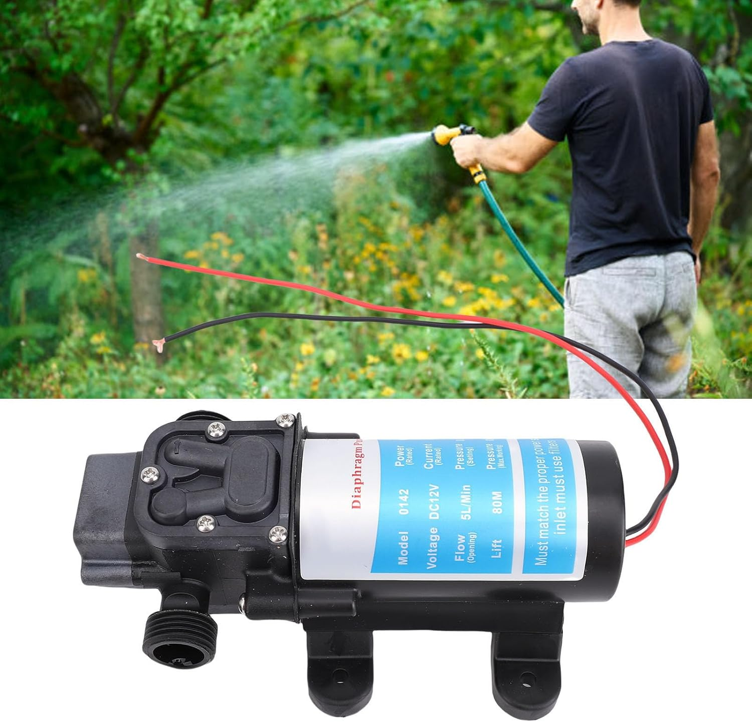 Generic RV Water Pumps, 4 GPM 45PSI 12V DC on Demand Self Priming Diaphragm Pump with Pressure Switch, RV Fresh Water Pumps, Water Pressure Pump for RV, Boat, Yacht, Caravan, Garden image number 2