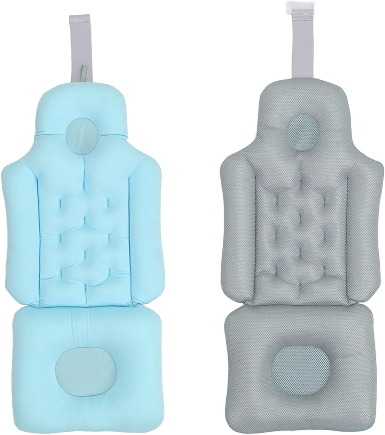 Full Body Bath Pillow, Soft Breathable Bathtub Cushion Headrest Back Support Non Slip Spa Bathtub Pillow Mattress for Head Neck Shoulder and Back Rest Support, 31.1X13.8 X3.1Inch (Blue)