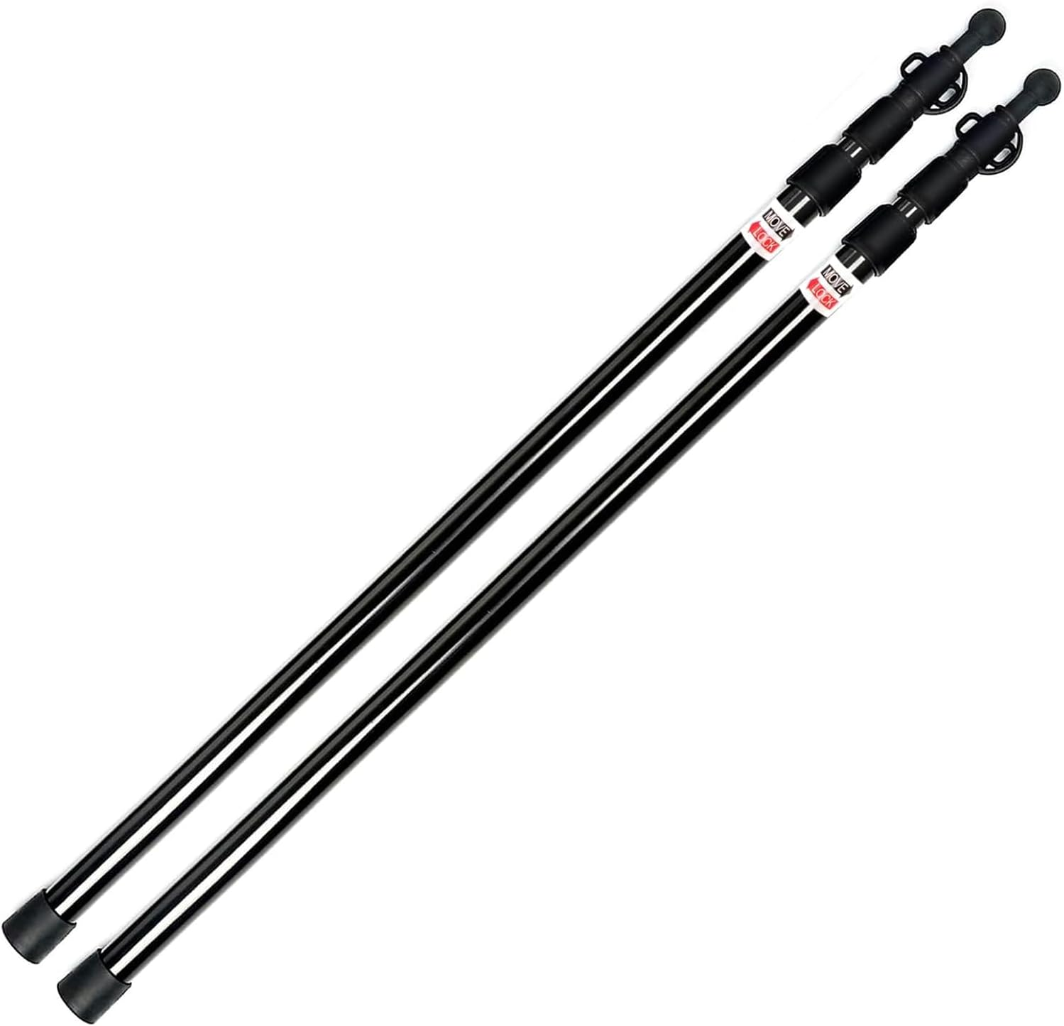 Telescoping Tent Poles - Adjustable Aluminum Camping Tarp Poles Heavy Duty Rods for Tent Fly, Awning, Outdoor Canopy, Hiking, Backpacking, Rainfly Shelter, Set of 2 (Black) image number 5