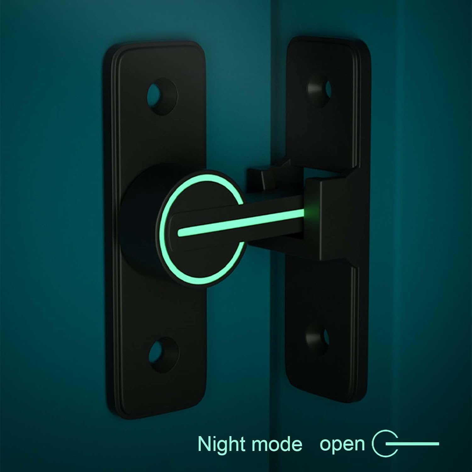 Sliding Door Lock 90 Degree Luminous Barn Door Latch Lock, Luminous Sliding Door Latch Lock, Barn Door Locks and Latches 90 Degree Flip Barn Door Latch Sliding, Heavy Duty Gate Latch Clasp Lock image number 5