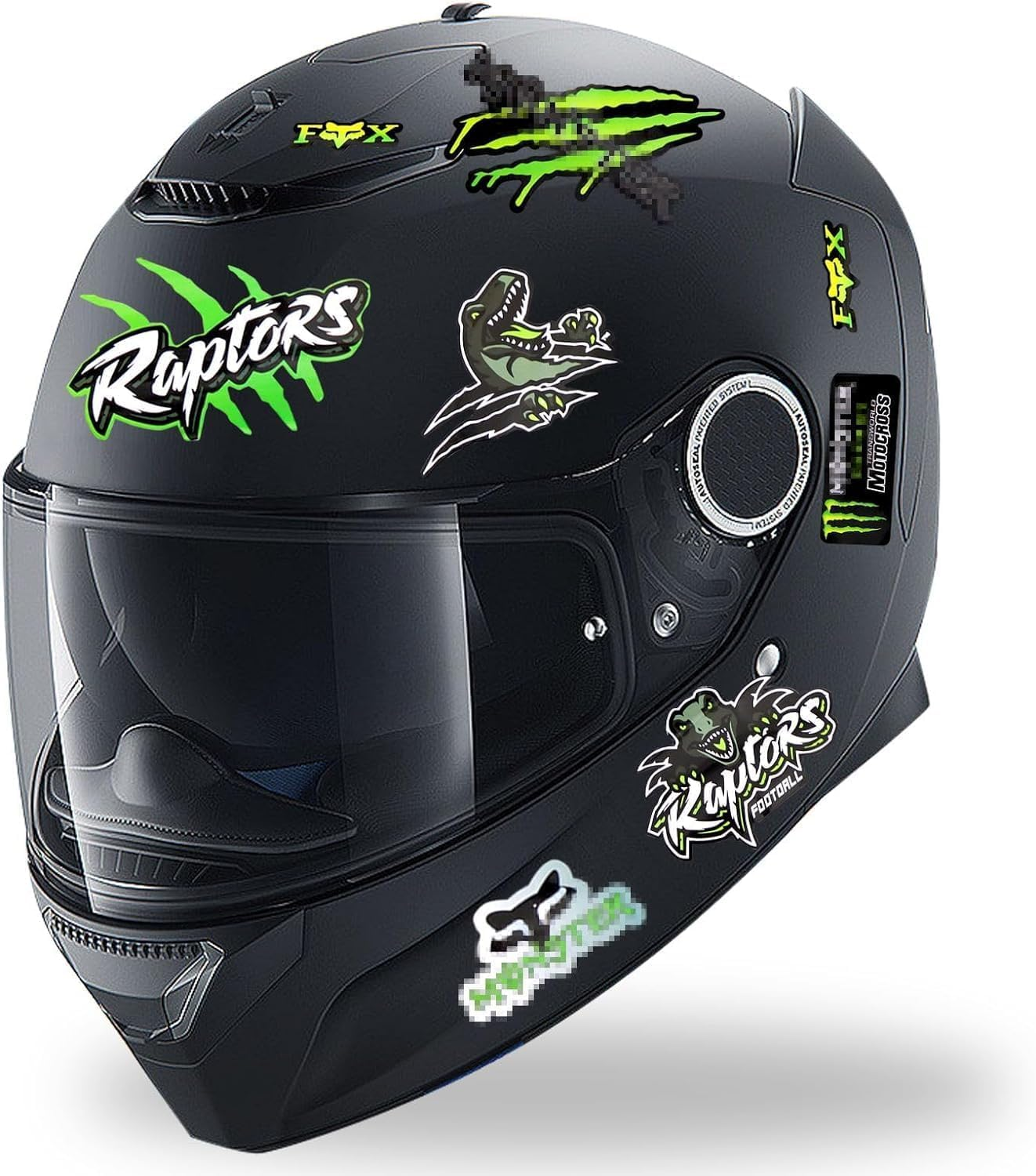 4-Piece Monster Energy Sticker Motorcycle Cool Motorcycle Helmet Sticker - Stickers for Motorcycles, Skateboards, Cars and Off-Road Bikes image number 1