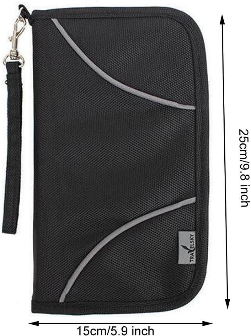 2018 Prime Deal Sale RFID Travel Passport Holder Wallet for Men Women,Welegant Multi-Purpose Document Organizer Case Long Pouch Handbag with Smartphone Pocket Detachable Wrist Strap (Style A, Orange) - Orange image number 5