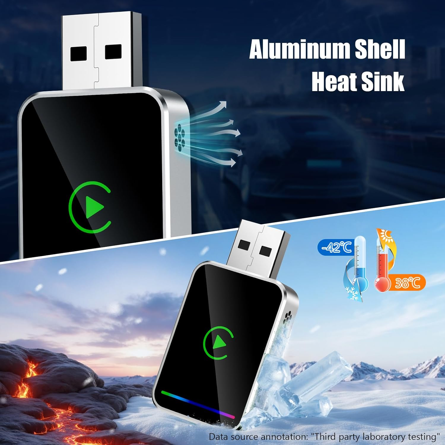 Wireless Carplay Adapter,Wireless Carplay&Android Auto Adapter,Android for Carplay-3S Auto-Connect with Heat Dissipation, Compatible with Cars with Built-In Carplay/Android Auto image number 6