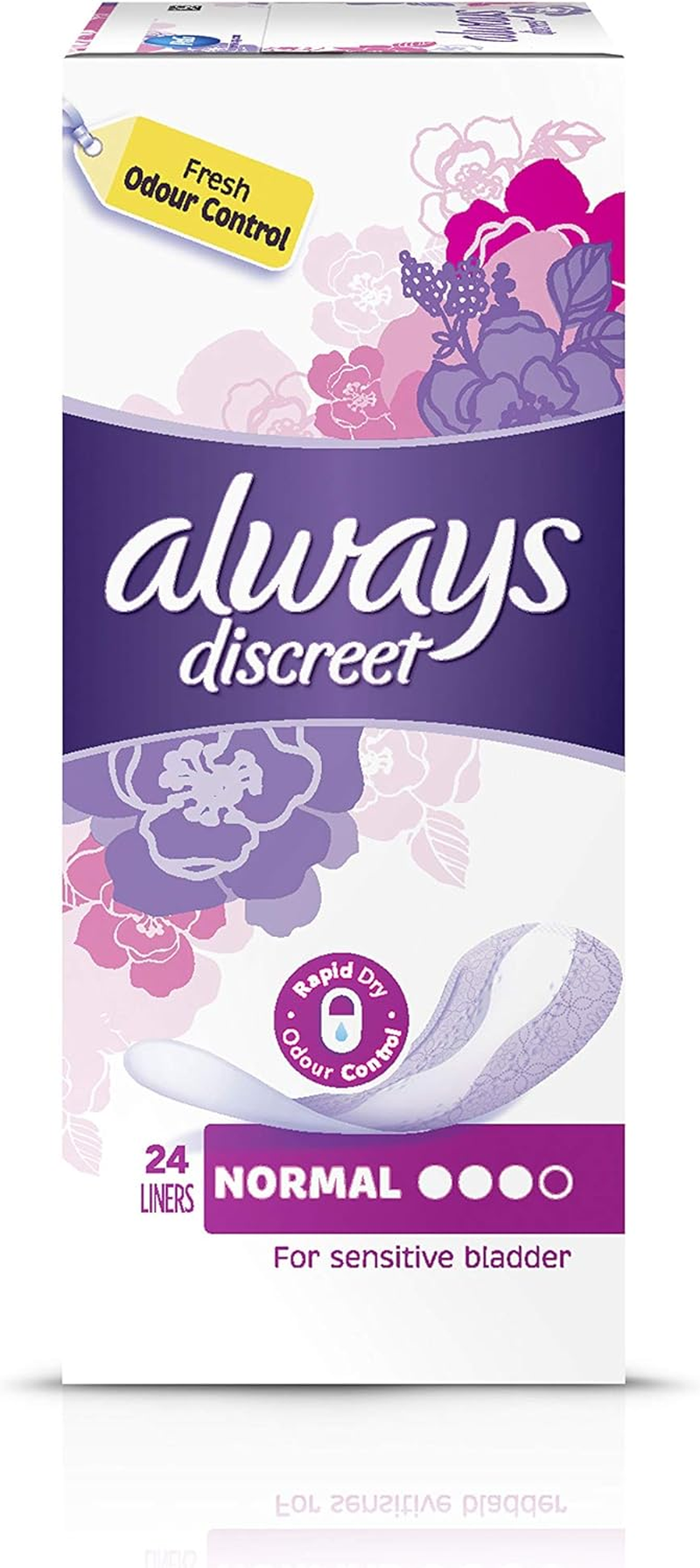 Always Discreet Incontinence Liners, Long Plus, 20 Pack