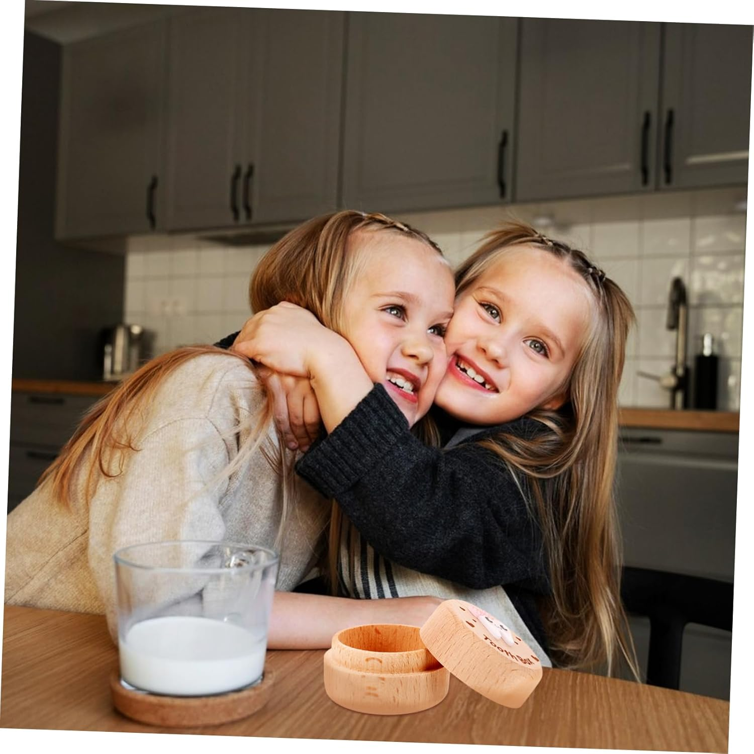 Wooden Tooth Keepsake Box for Boy Girl Cute Tooth Storage Organizer for Boys Girls Compact Neat Design Hair Nurseries image number 1