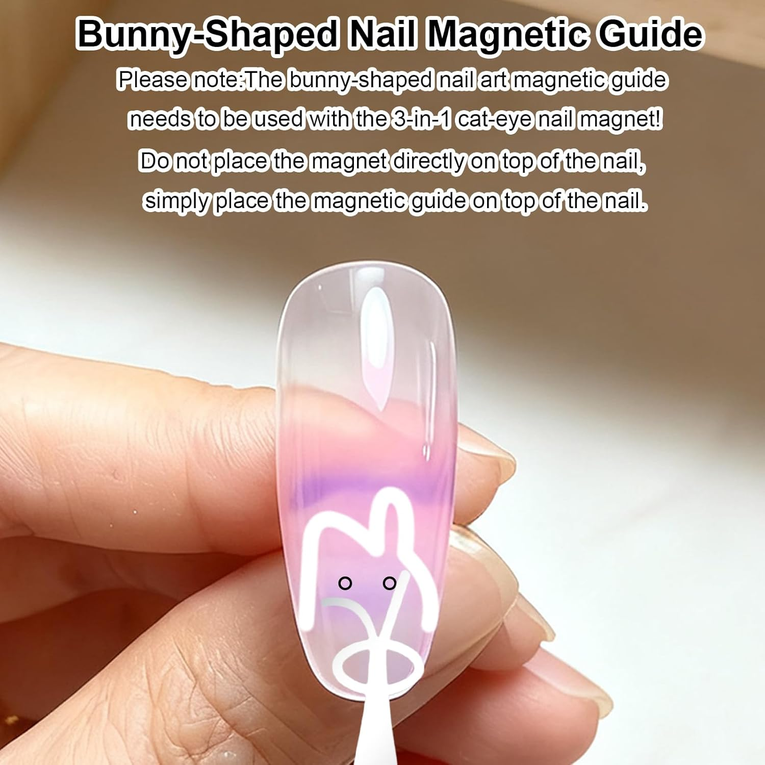 Cat Eye Nail Magnet Tool Set, Magnetic Pen with Scissor & Rabbit Shapes for Cat Eye Gel Polish Home Salon Studio Nail Design image number 6