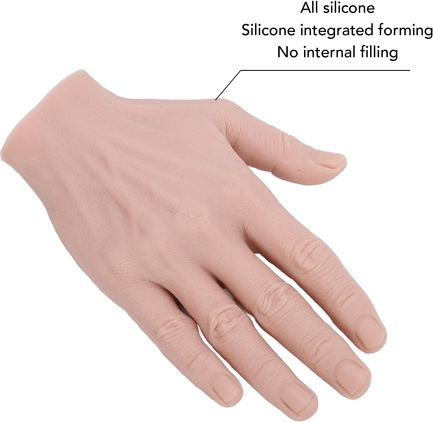 Silicone Male Hand Model, Fake Hand Flexible, Realistic Mannequin Hand for Jewelry Display, Photograph Props, Halloween, Performance, Practice, Painting, Teaching (Right Hand) image number 5