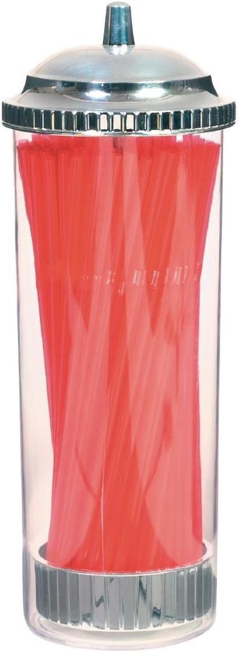 Olympia Plastic Straw Dispenser, 90 Mm Diameter X 270 Mm Height, Chrome