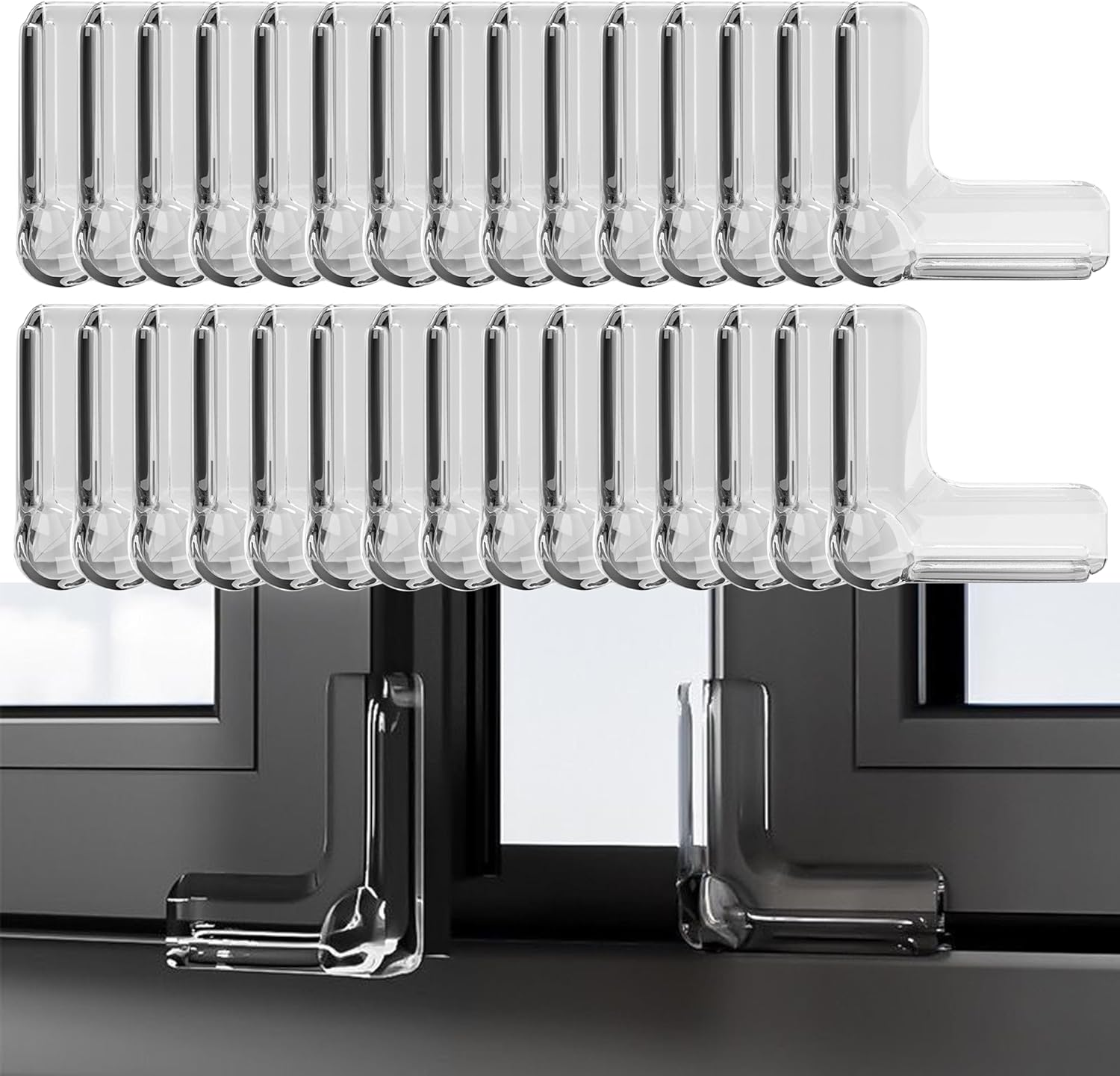 Baby Proof Corner Protectors, 30-Pack Transparent Airbag Edge Guards for Furniture, Glass Table Corner Covers, Window Corner Safety Bumpers for Kids Safety, Easy Install Anti-Collision Padding image number 4