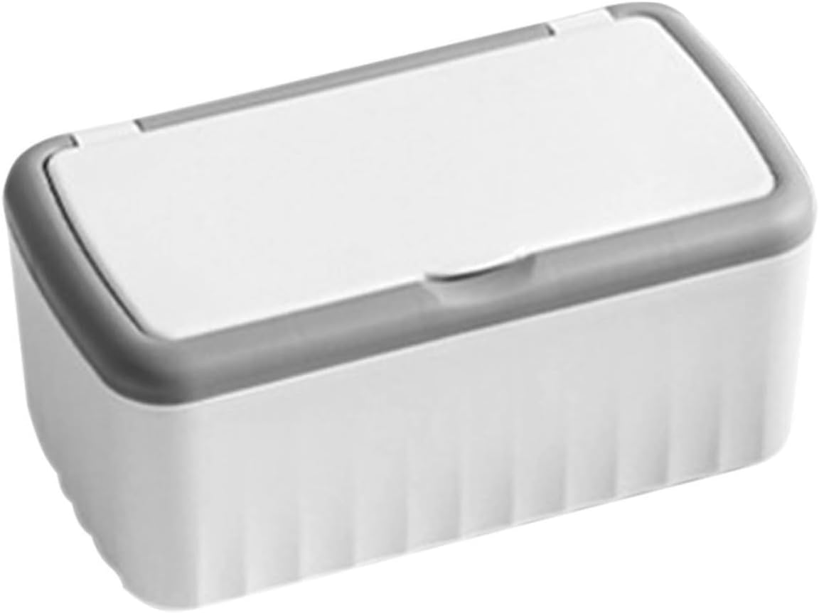 Amosfun Multifunctional Tissue Dispenser and Baby Wipe Box Large Capacity Plastic Rectangular Wipes Container Lid Sealed Dustproof for Bathroom and Desktop Storage image number 2