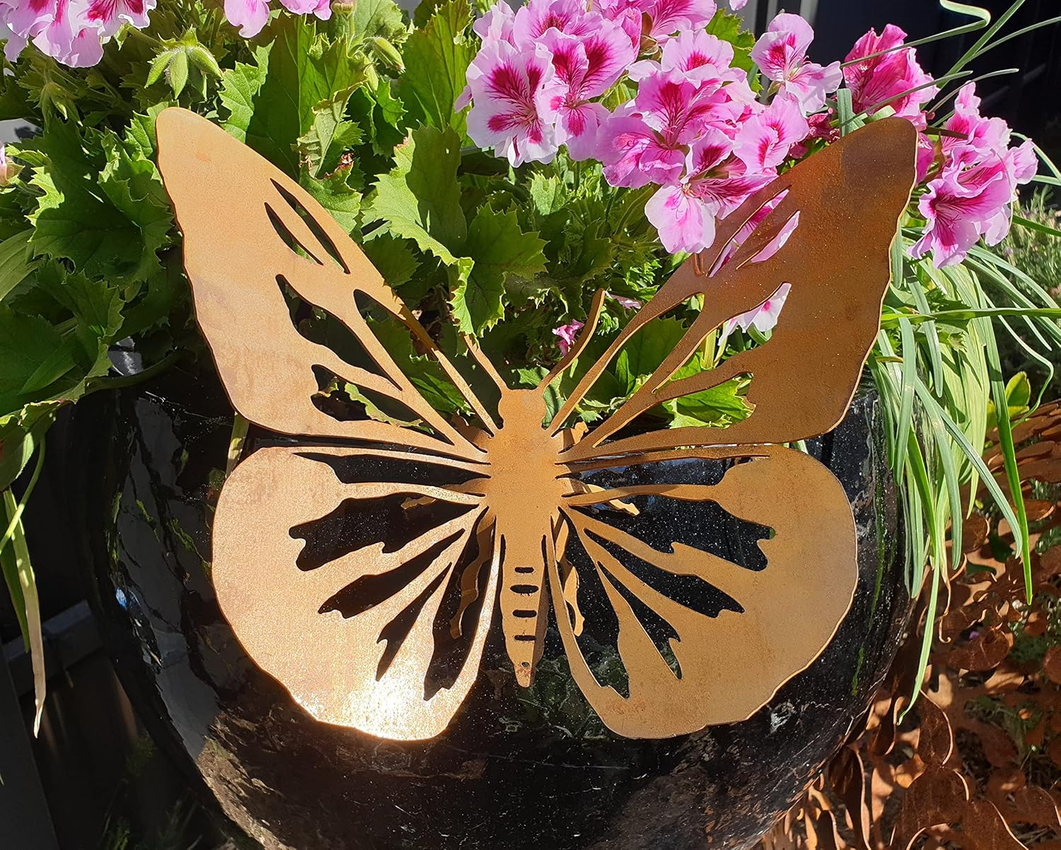 Butterfly #2 - Australian Made Rusted Metal Garden Art image number 2