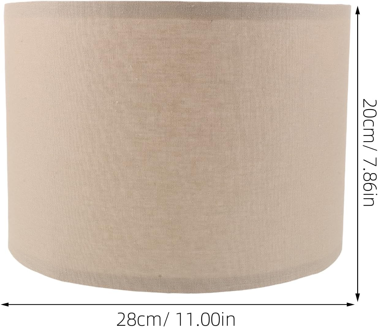 Levemolo Faux Linen Table Drum Lampshade Replacement Cylinder Lampshade Fabric Lamp Cover for Bedroom Living Room Bedside Side Table Lamp Khaki image number 2