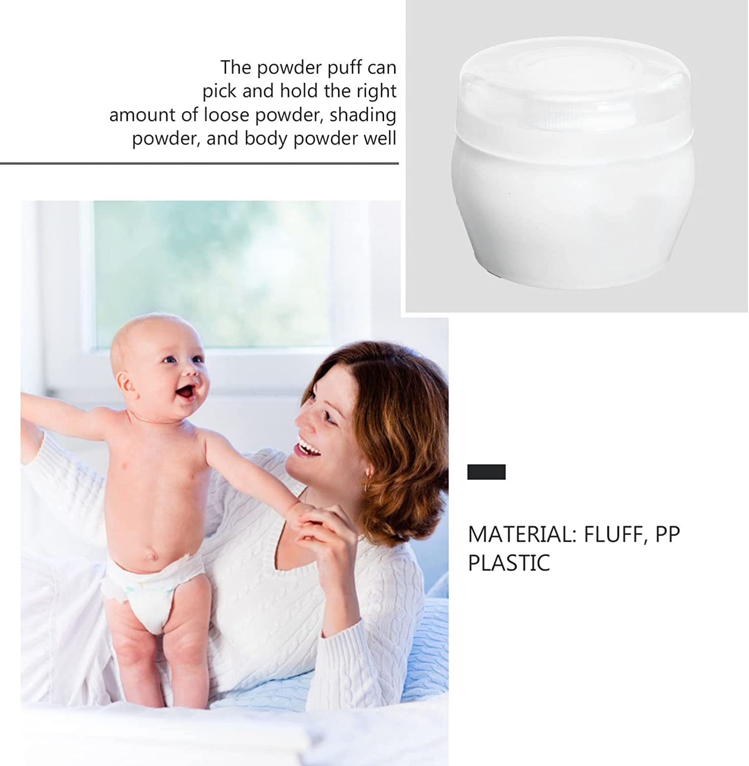 Zerodeko Portable Baby Powder Puff with Handle for Talcum Body Application Soft Kids Body Powder Puff for Bath Time Even and Gentle Coverage image number 5