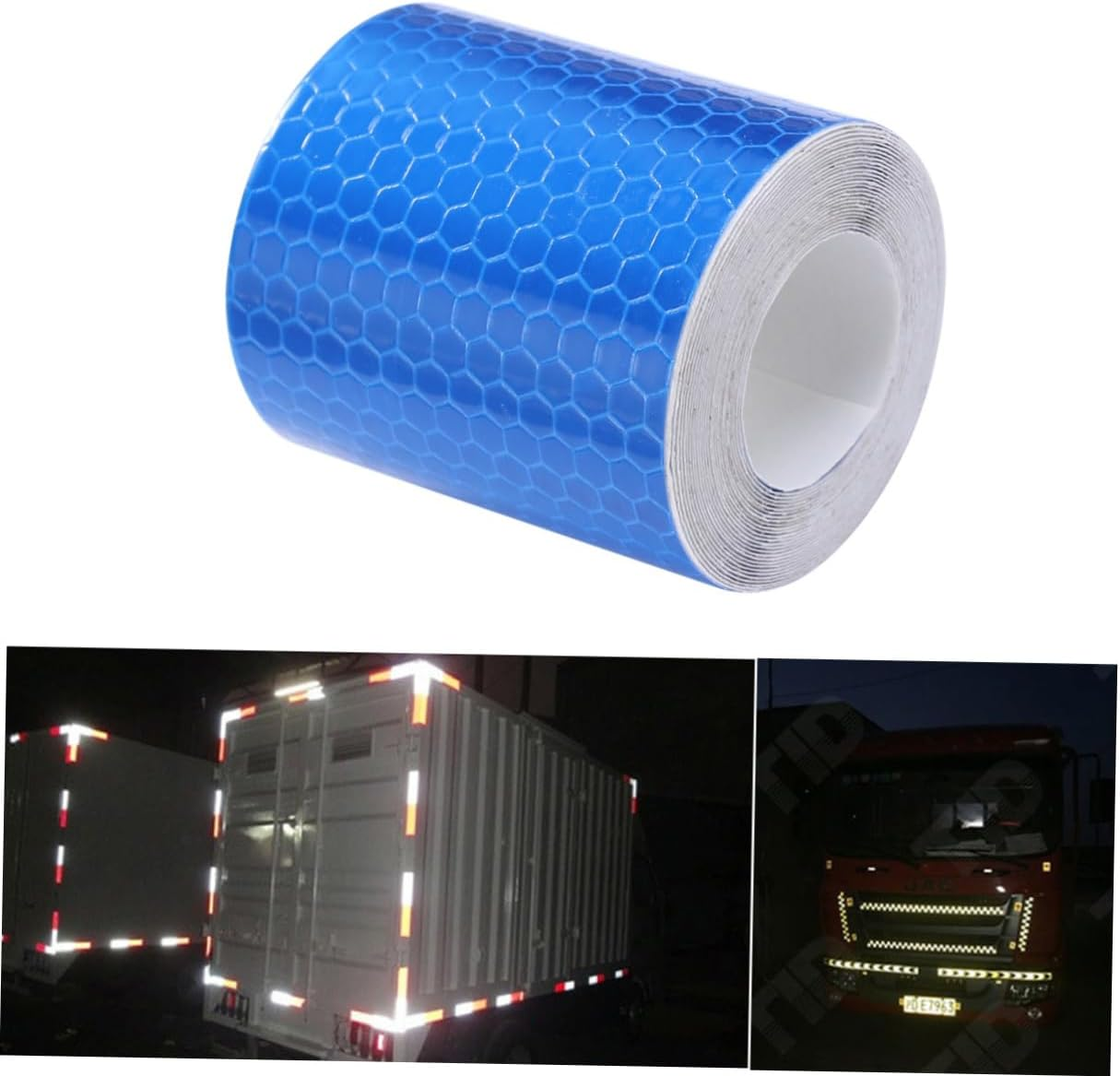 Ciieeo 3M Reflective Warning Tape Glow Dark Safety Tape for Cars Dark Blue 5M Self-Adhesive Reflective Strip for Night Visibility image number 4