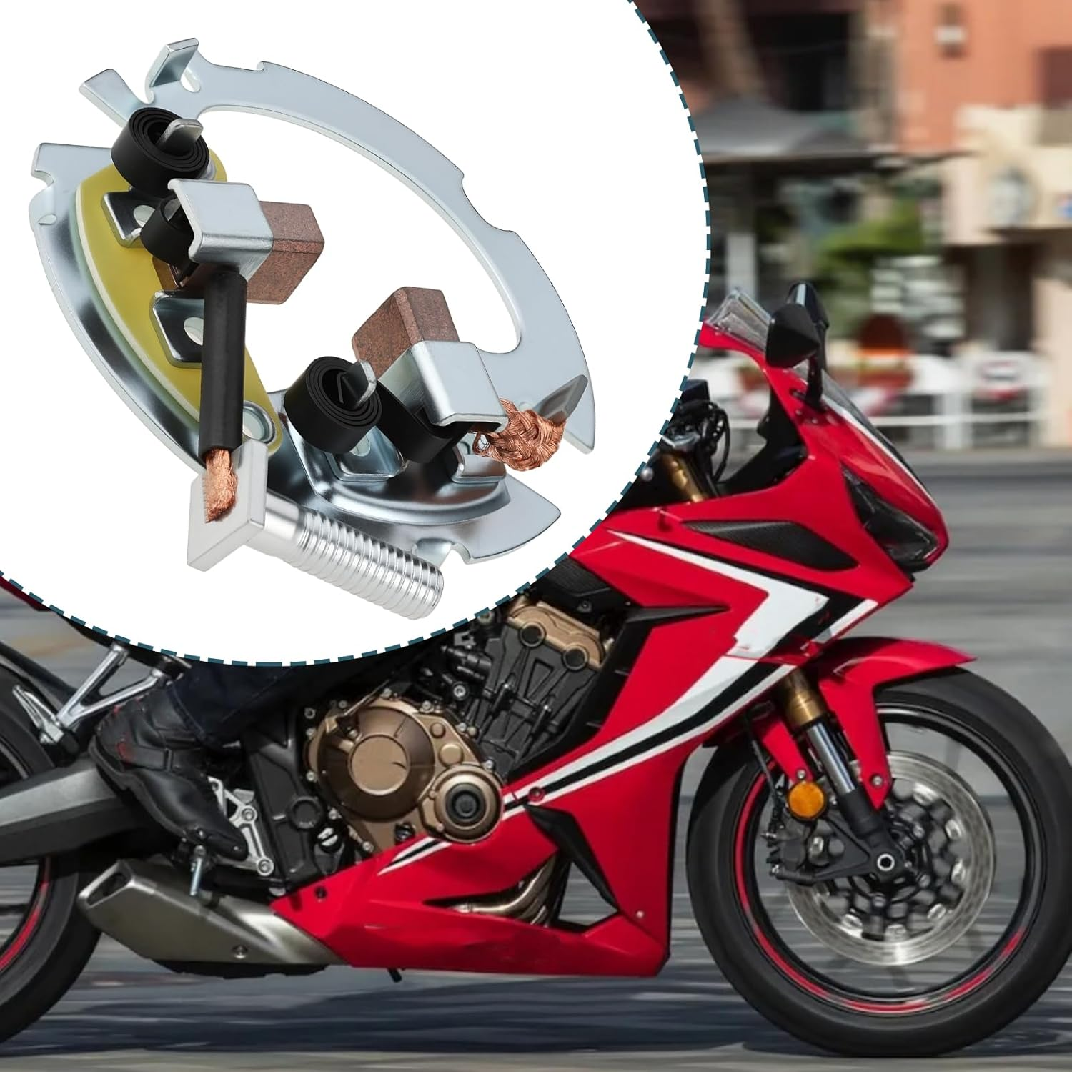 Motorcycle Starter Motor Electric Carbon Brush Holder 0449-Kkyuied Compatible with Honda CBF CBR SLR FMX image number 4