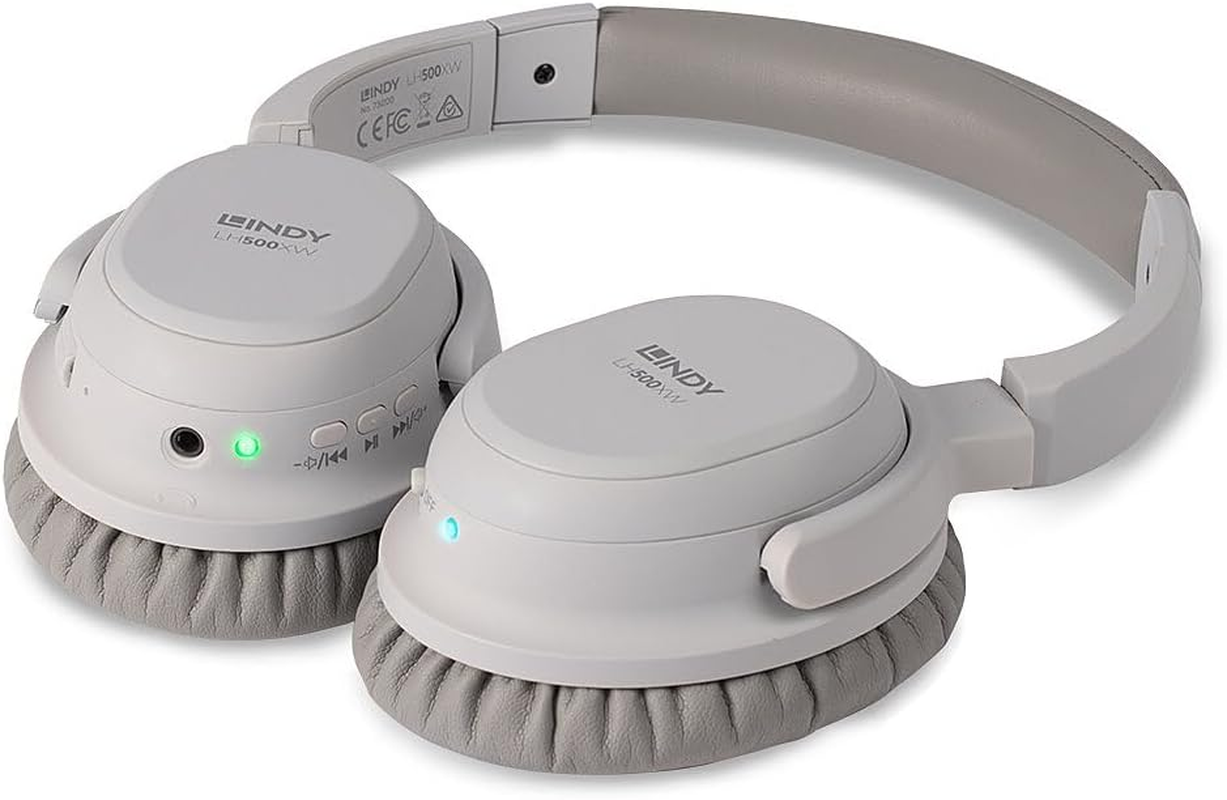 LINDY 73200 LH500XW Wireless Headphones with Active Noise Cancelling Grey image number 4