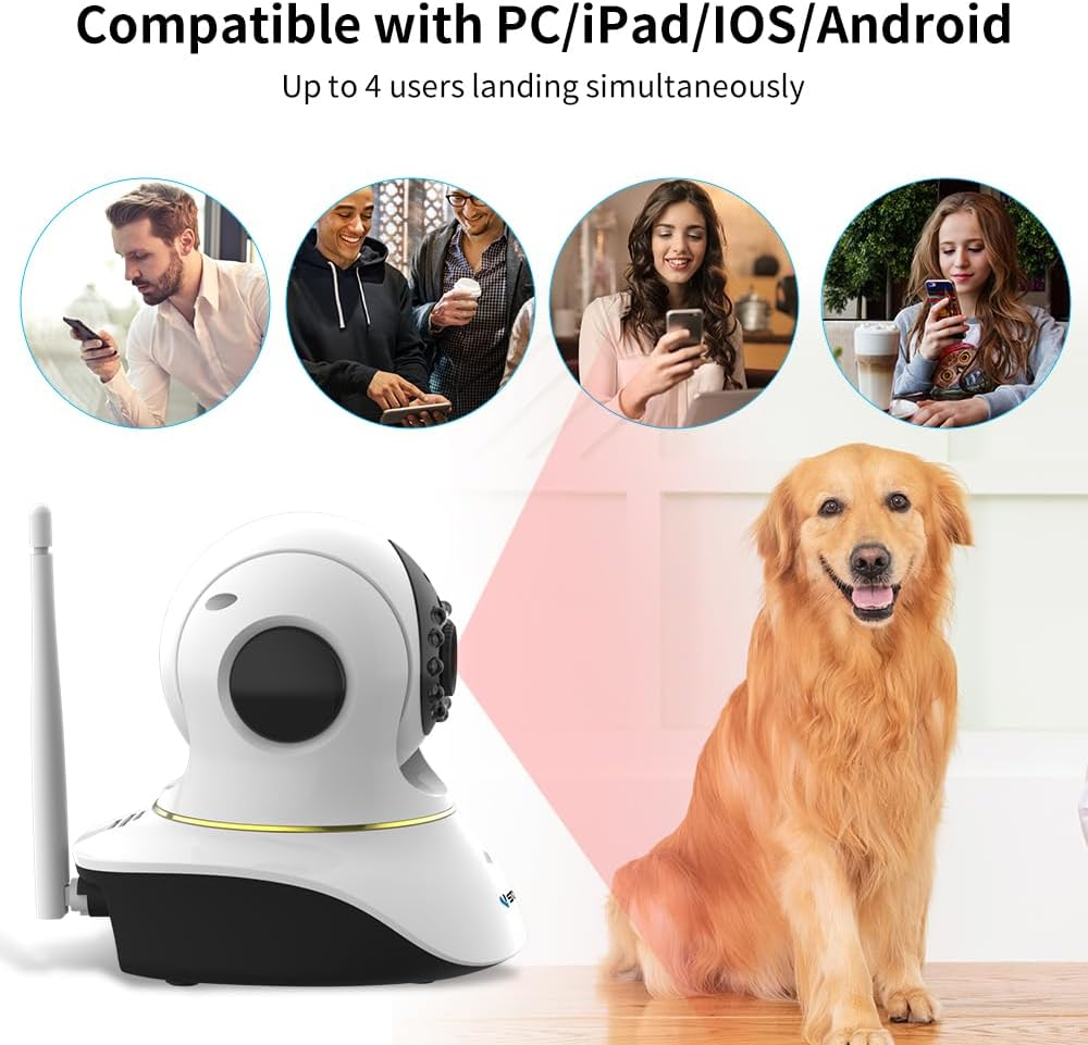 VSTARCAM Pet Camera with Laser, 3MP 2.4Ghz Wifi Interactive Dog & Cat Laser Toy with Night Vision, Motion Detection Alerts, APP Remote Control Indoor Security Camera for Pet Monitoring