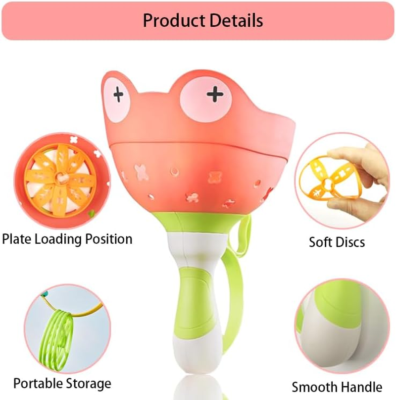 Outside Toys for Kids Ages 4-12,Manual Capture Catching Game,Flying Disc Launcher Toy for Kids with 24 Discs, Fun Outdoor Toddler Chasing Toy for Boys & Girls, Outdoor Fun Family Games image number 4