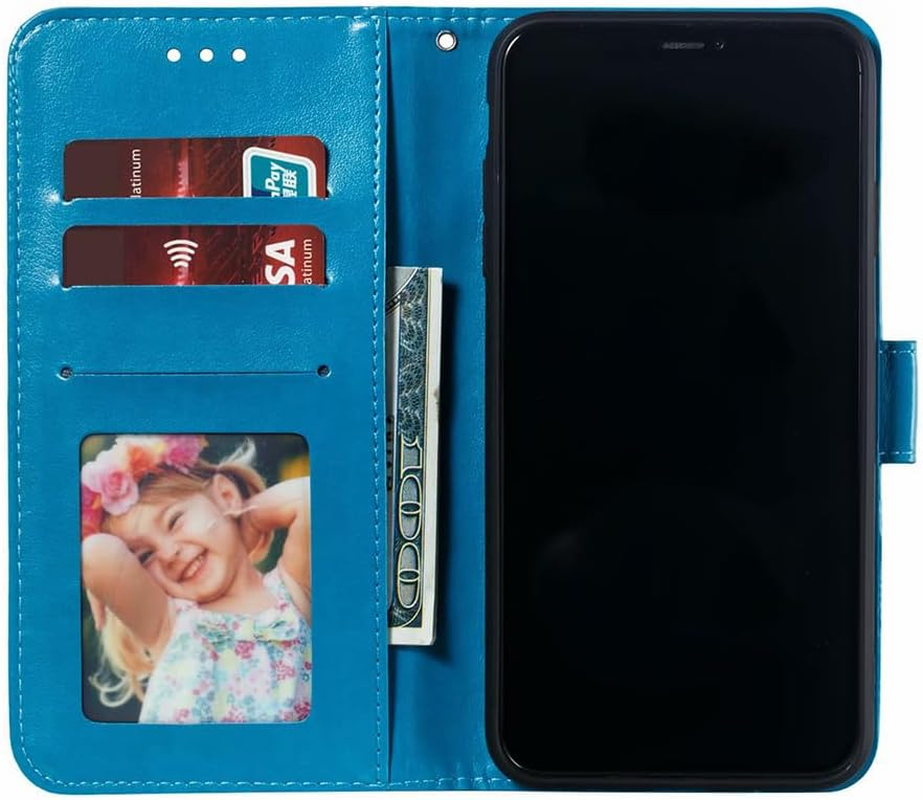 Shingtomua for Iphone 11 Case Wallet with Card Holder Kickstand Magnetic Soft Leather Flip Fold Case for Iphone 11 Cover (Blue, Iphone 11) image number 4