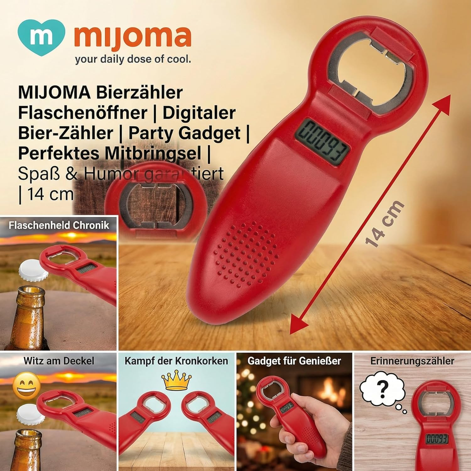 MIJOMA Beer Counter Bottle Opener | Digital Beer Counter | Party Gadget | Perfect Gift | Fun & Humour Guaranteed | 14 Cm image number 4