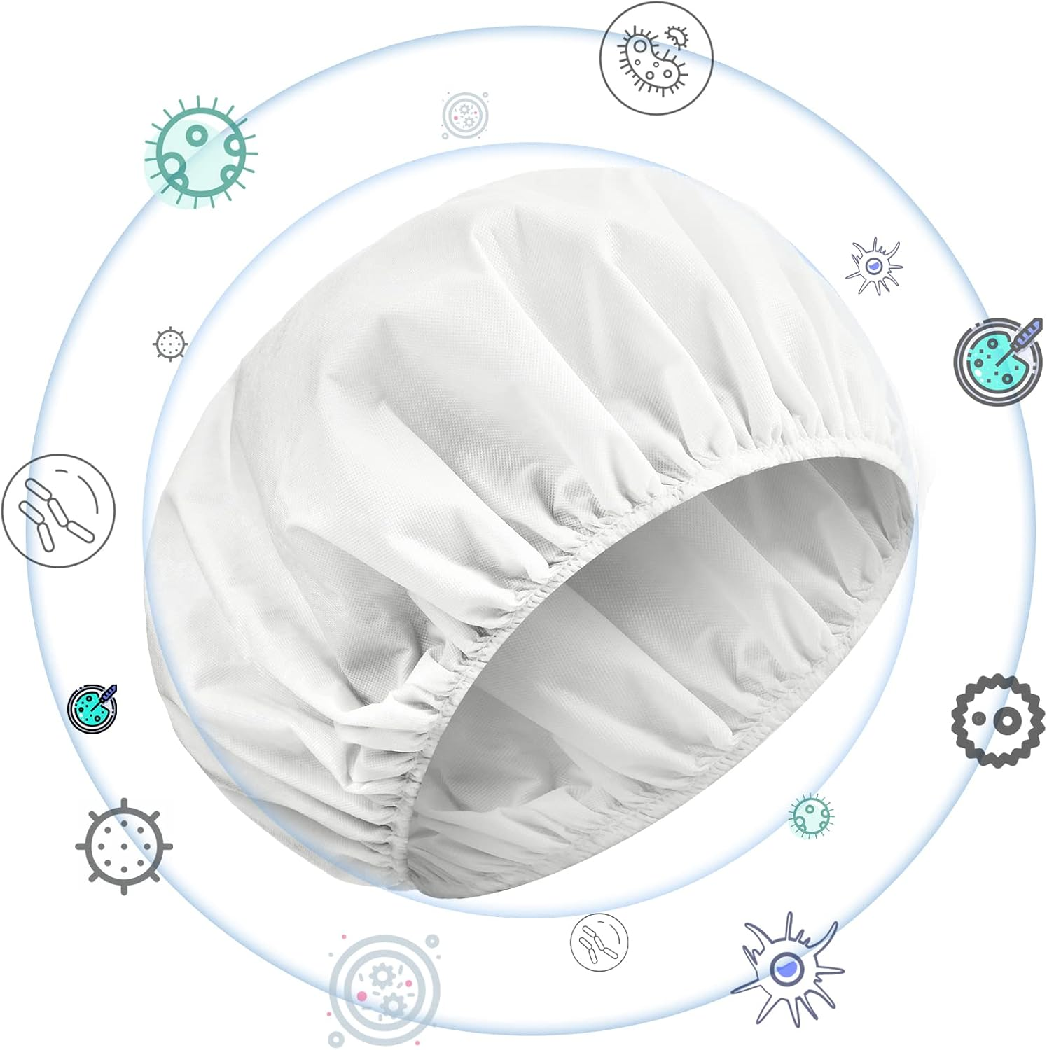 Hicarer 15 Pcs Waterless Shampoo Caps for Elderly Women Bedridden Patients Rinse Free Dry Hair Washing Microwaveable Shower Disposable Dementia Product Essentials for Post Surgery and Hospital Stays image number 1