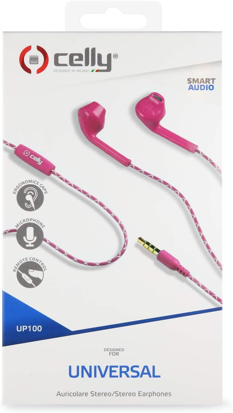 Celly UP100PK Wired Headphones Pink
