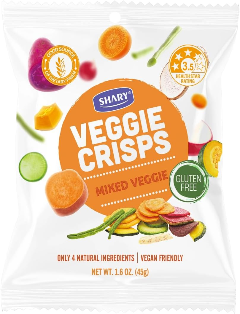 Shary Mixed Veggie Crisps, 45G - Healthy Snack, 100% Natural, Gluten-Free, Vegan, Crunchy Veggie Mix image number 4