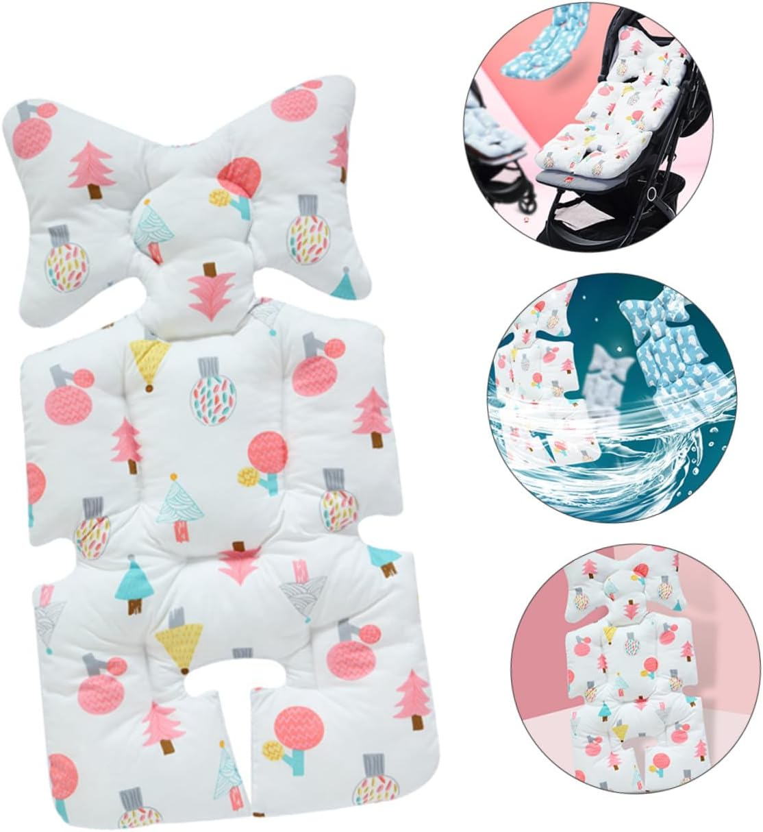 Breathable Cotton Cart Seat Cushion Thickened Soft Stroller Mat for Comfort and Support Suitable for Stroller and Dining Chair Use in All Seasons image number 2