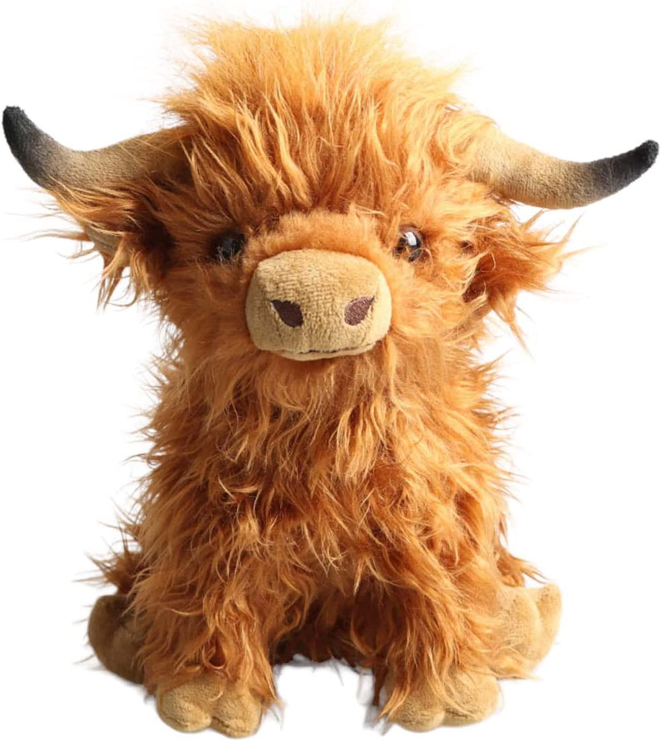 9.8Inch Simulation Highland Cow Plush Toy Soft Stuffed Animal Doll Realistic Scottish Highland Cattle Plushies image number 5