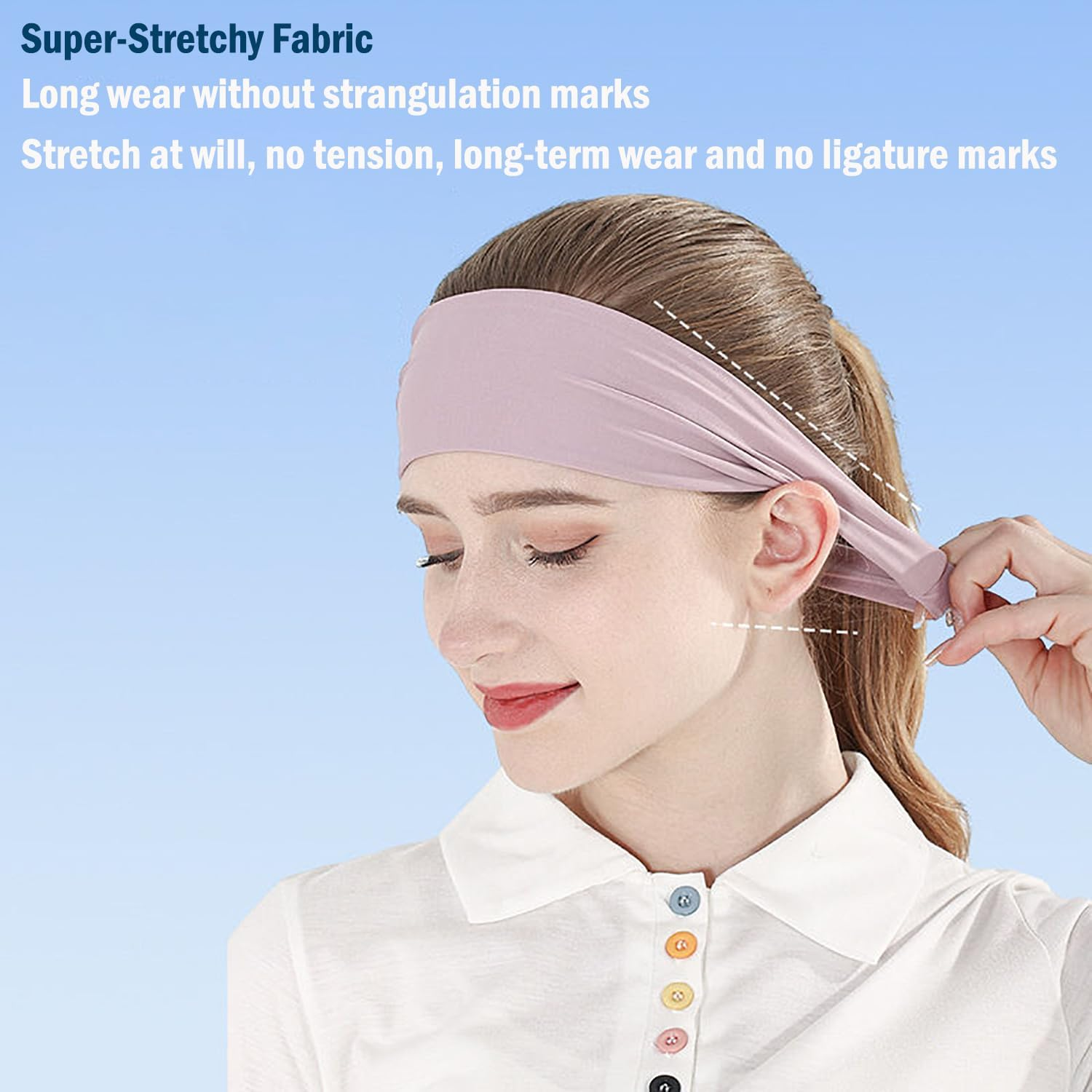 SILHOL Sport Headbands for Women 4 Pack, Elastic Soft Fabric Non Slip Hair Bands Hair Warp for Daily Workout Yoga Running Sports