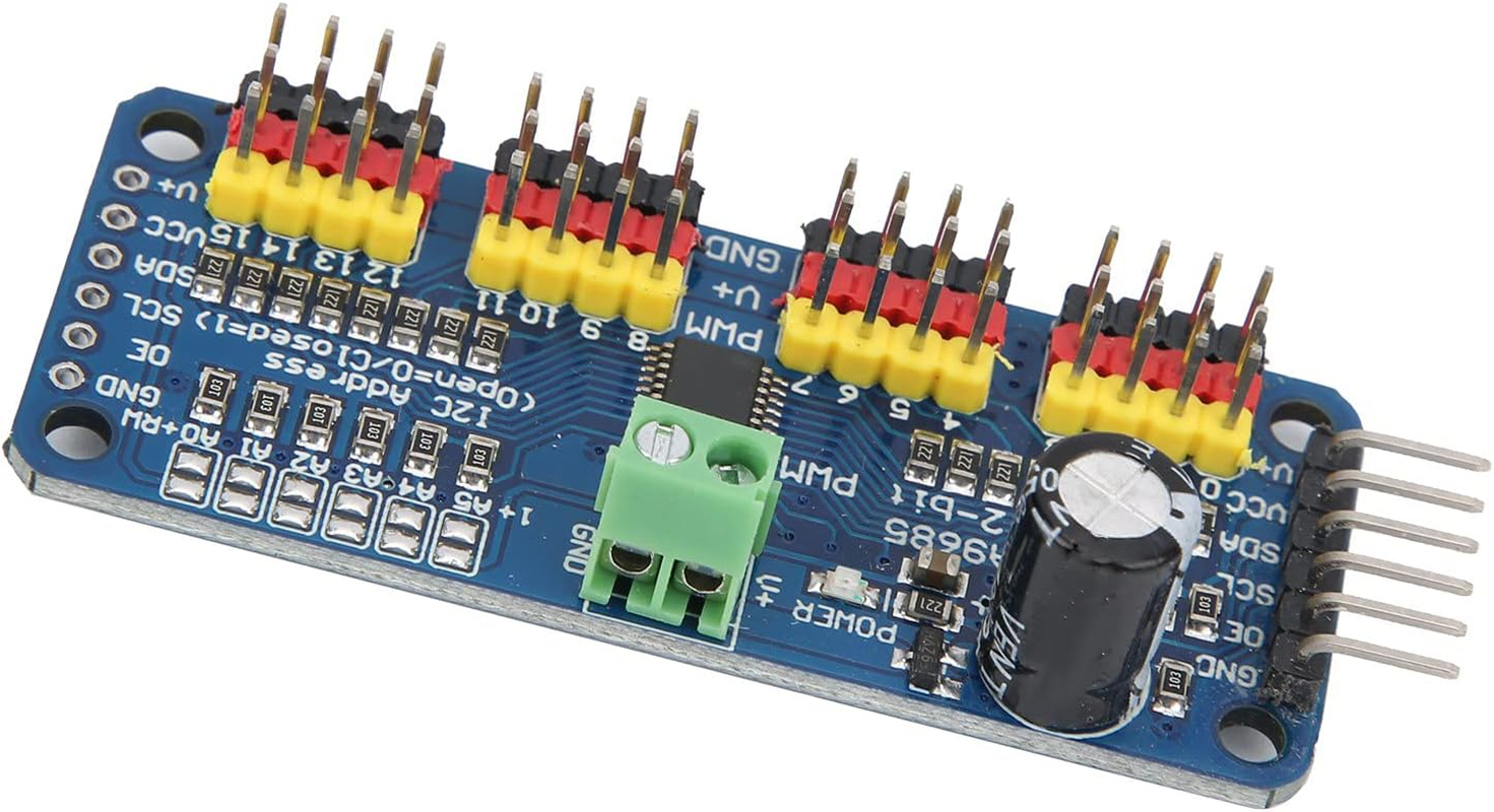 Needlid Motor Drive Module, 16 Channel PWM Servo Driver, High Resolution PCA9685 Chip, Mini ITX Motherboard Compatible image number 3