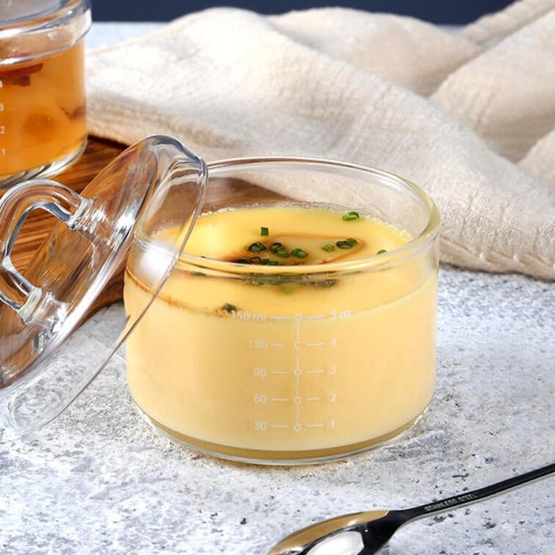 Housoutil 3PCS Glass Stovetop Pot with Lid, Glass Small Saucepan, Clear Steaming Bowl Safe for Pasta Noodle, Milk, Baby Food image number 1