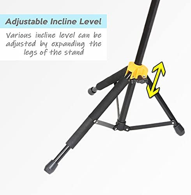 Violin Stand with Bow Holder, Sturdy Gravity Lock, Violin/Viola Foldable Portable Holder Hanger Tripod Display Sponge Protection image number 6