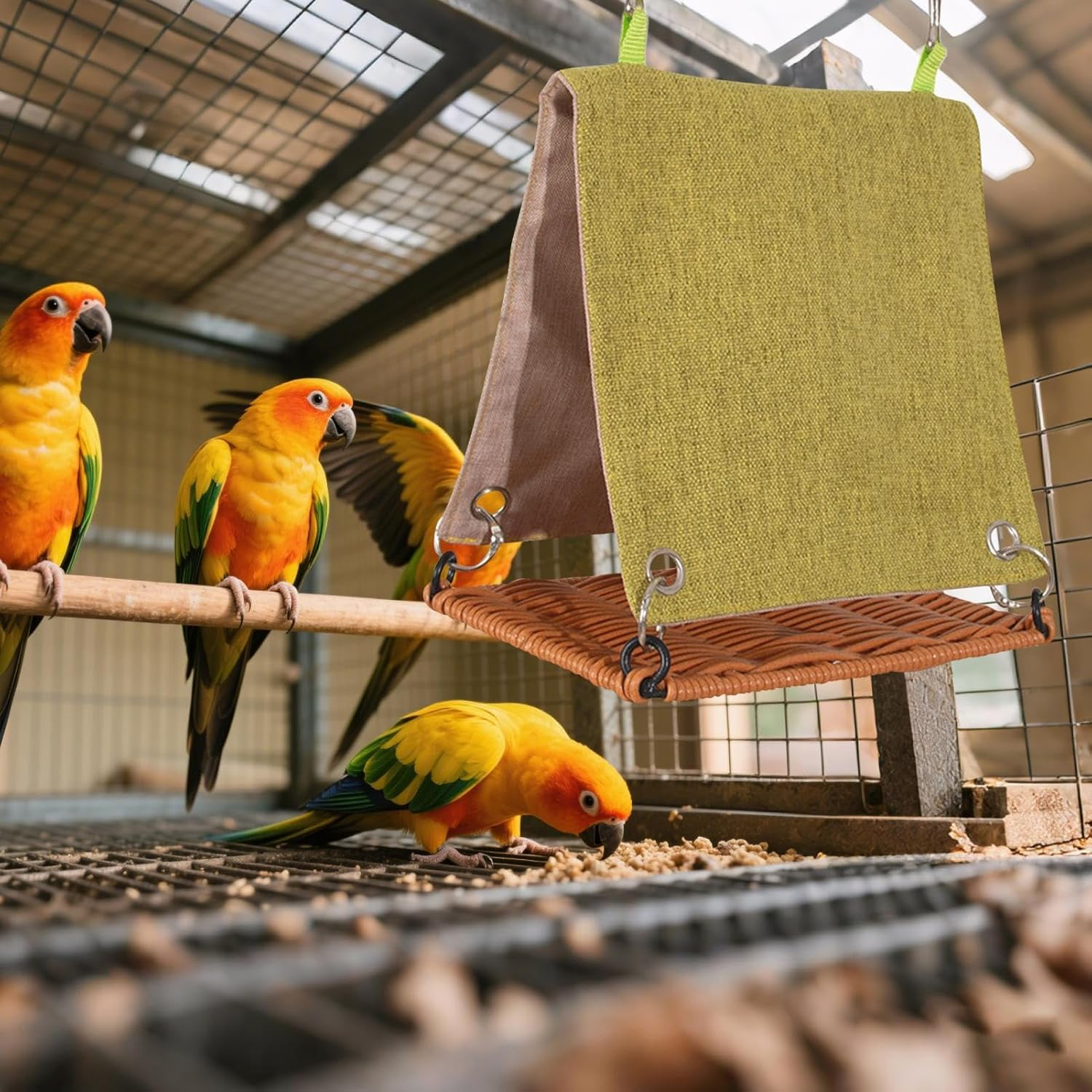 Hut Bird - Parrot Sleep Tent, Avian Nesting Shelter | Hot Canary Snake Trail Hammock Cage Accessory for Parakeets Lovebirds Is Parakeets, Resistant To image number 5