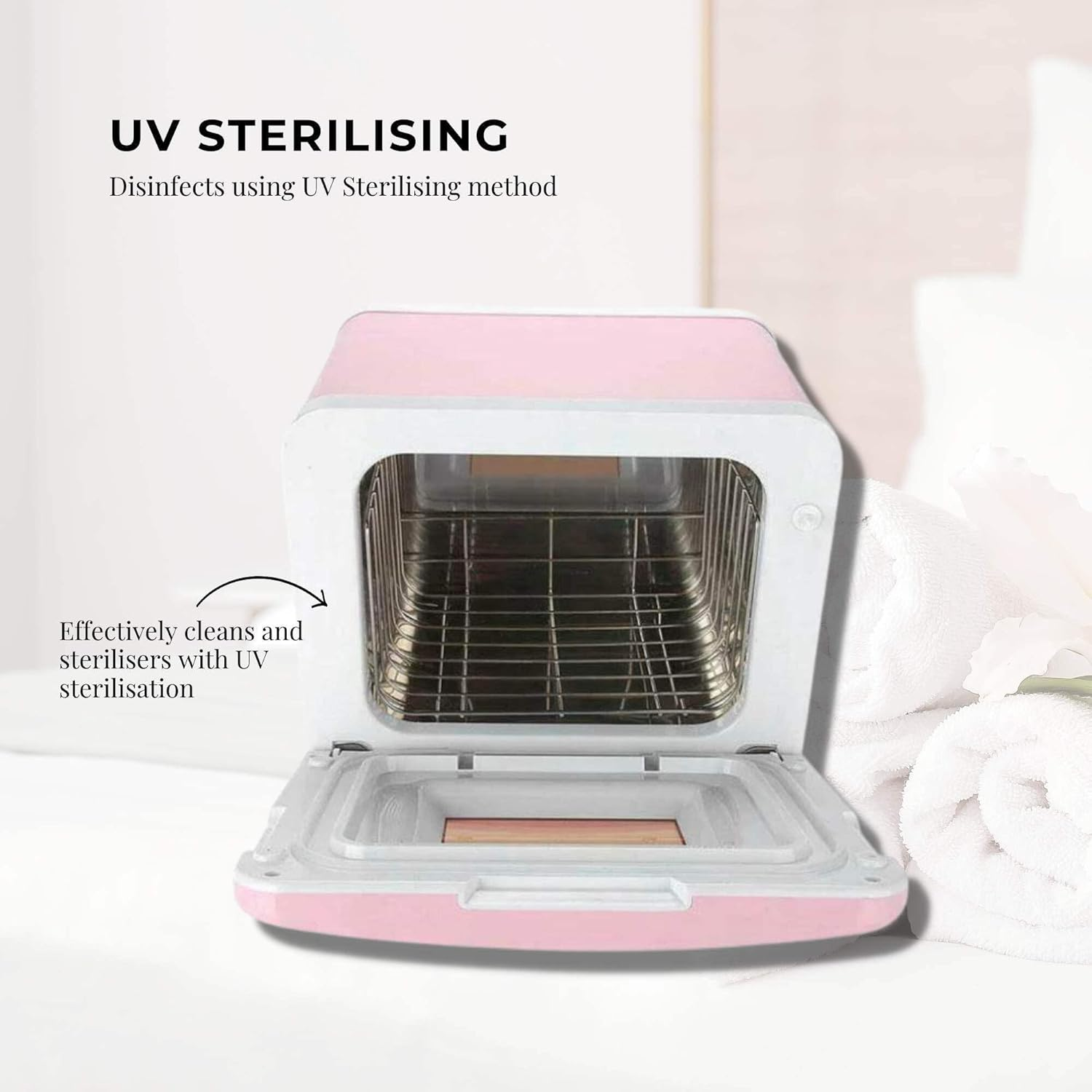 Orku 8L Pink Electric Towel Warmer UV Steriliser Cabinet Salon Heat Sanitiser image number 4