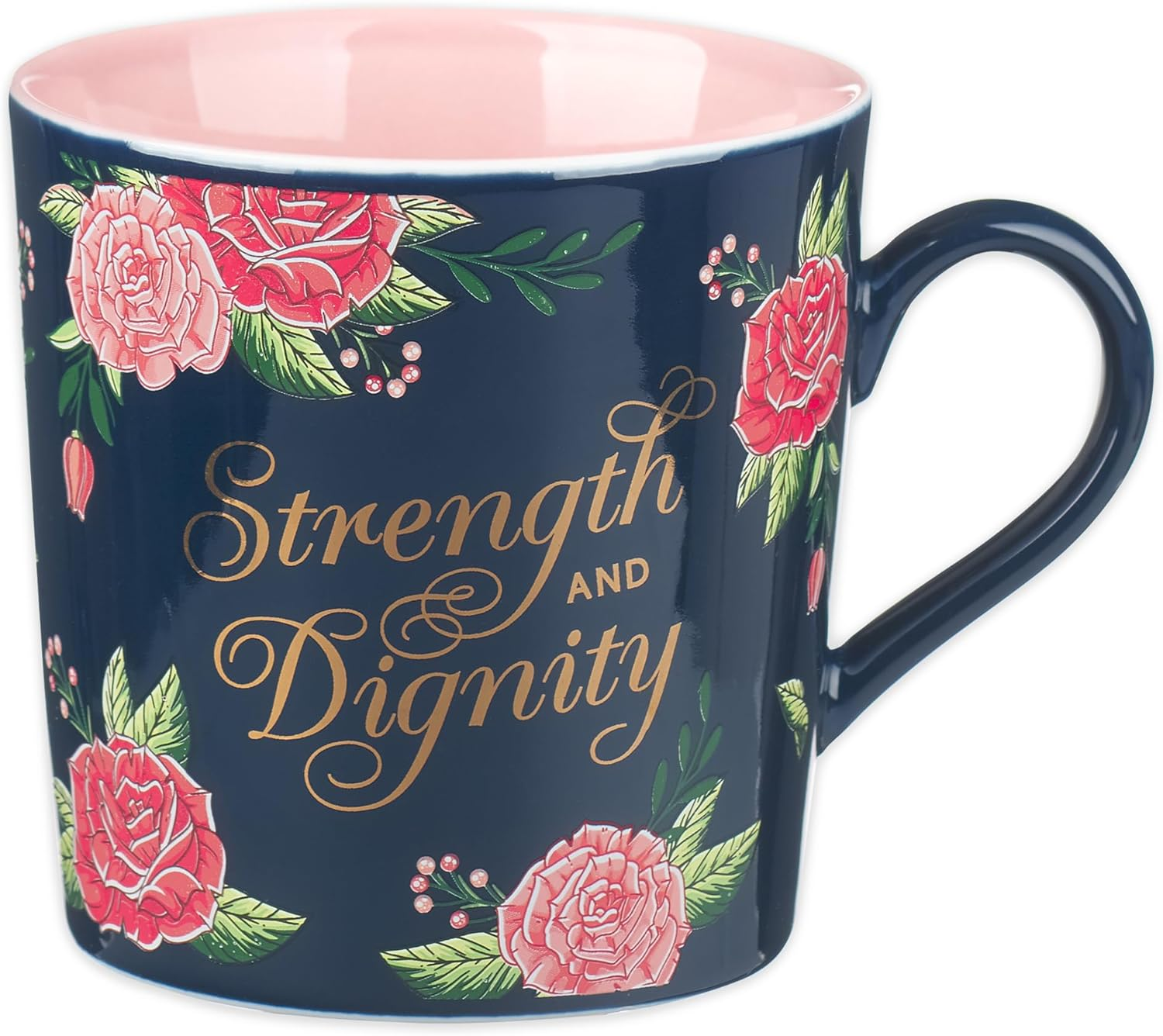 Christian Art Gifts Ceramic Scripture Coffee & Tea Mug 14 Oz Novelty Inspirational Bible Verse Mug for Women: More Precious than Rubies - Proverbs 31:10 Lead-Free Pink Floral W/Golden Accents