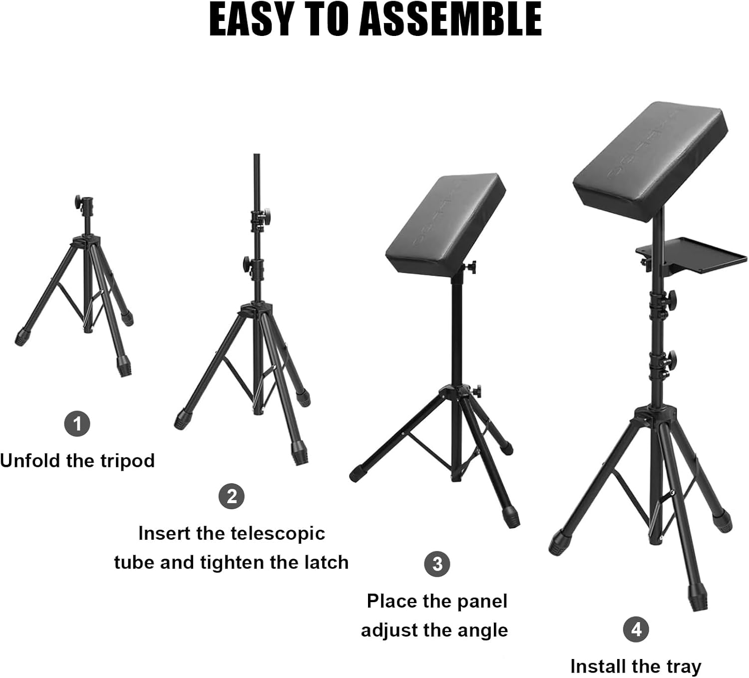 TONBAO Tattoo Armrest with Tray - Height and Tilt Adjustable Folding Arm Rest, Black Leather Pad for Tattoo Studio image number 1