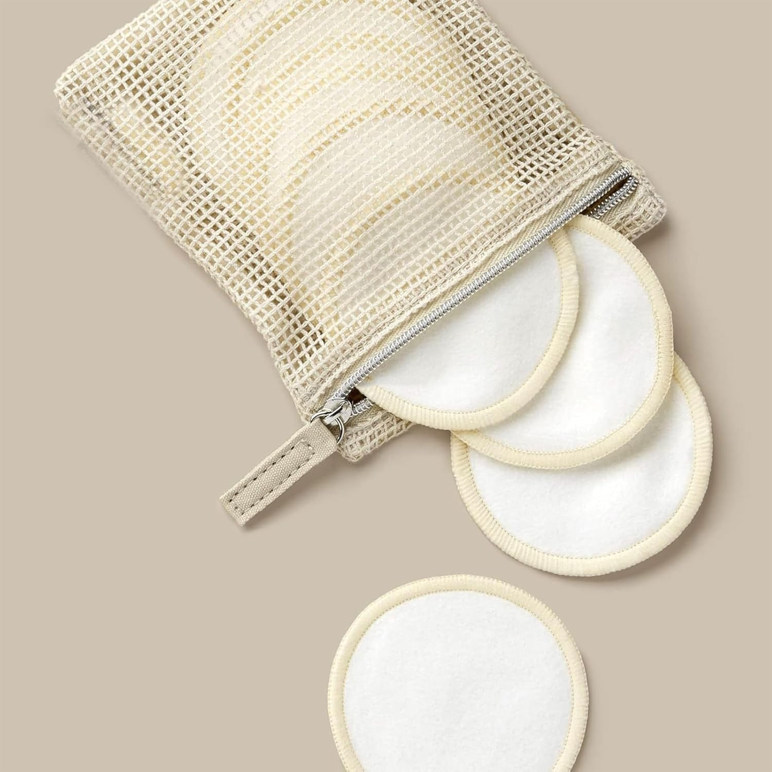 CTOUUGRS Reusable Makeup Remover Pads Eco Friendly Cotton and Bamboo Rounds for Facial Toner and Exfoliants with Washable Storage Bag 10 Count image number 3